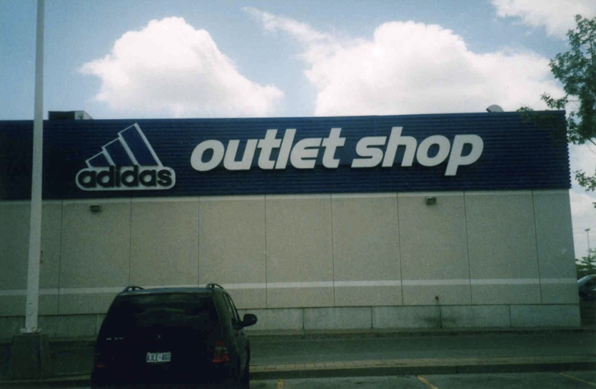 Adidas outlet shop sign