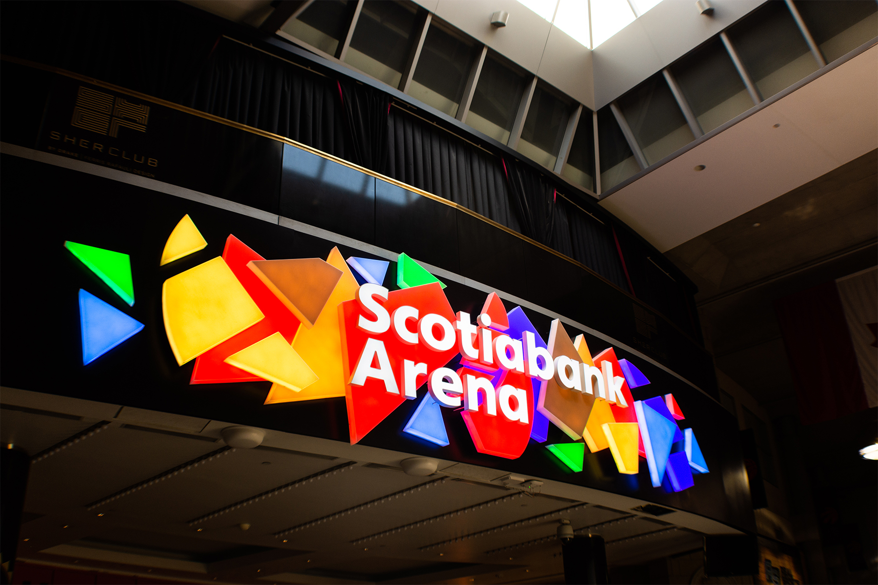 Scotiabank arena coloured sign